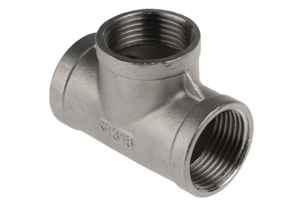 Product image for S/steel equal tee,1in BSPP F x 3