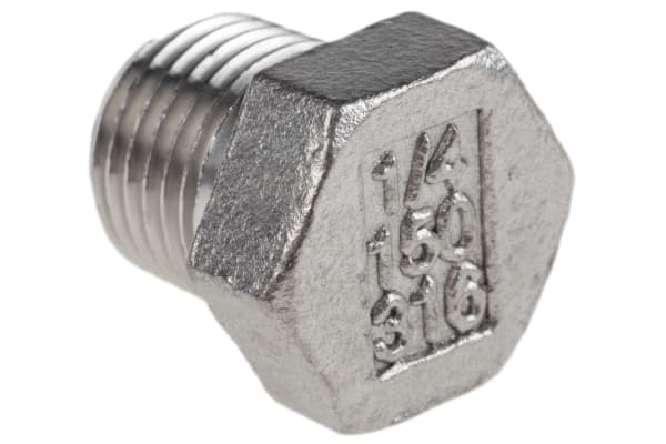 Product image for S/steel plug,1/4in BSPT M