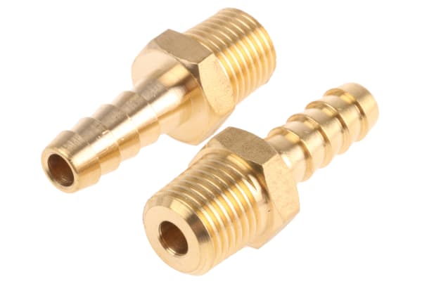 Product image for BRASS HOSE TAIL,3/8 BSPP MALE 1/4IN