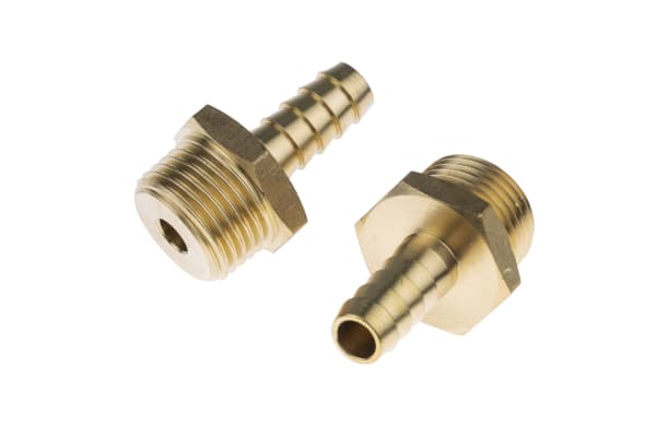 Product image for Brass hose tail,1/2 BSPP male 3/8in ID