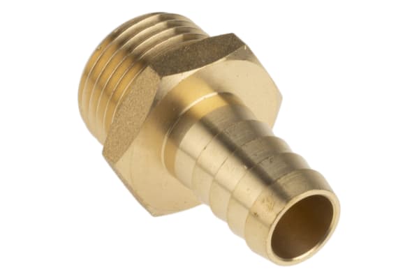 Product image for Brass hose tail,1/2 BSPP male 1/2in ID