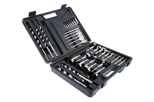 Product image for 35 piece wood bit set in case.