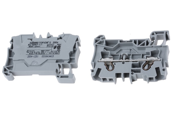 Product image for DIN RAIL TERMINAL 2 X 4 MM2 GREY