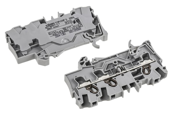 Product image for DIN RAIL TERMINAL 3 X 4 MM2 GREY