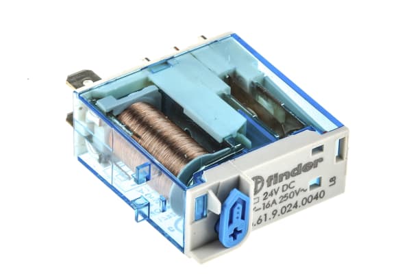 Product image for Plug in relay w/ flag, 16A, 24Vdc, SPDT