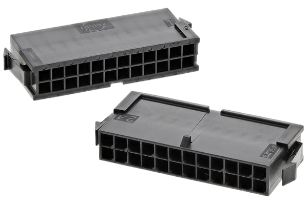 Product image for 2 x 12 way panel mount plug Micro-Fit