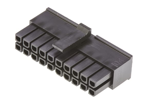 Product image for 2 x 10 way receptacle Micro-Fit