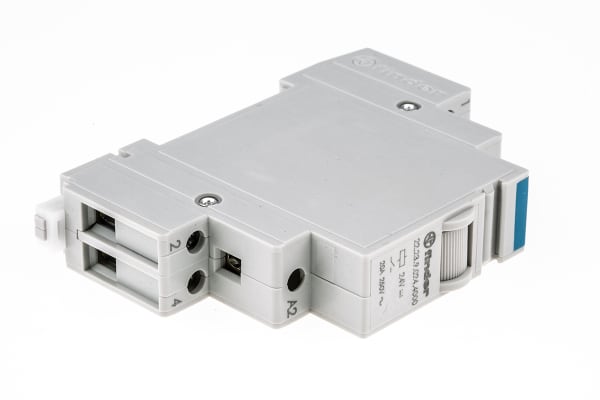 Product image for 20A 1NO 1NC monostable DIN relay, 24Vdc