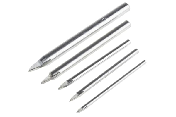 Product image for 5 piece fluteless glass metric drill set