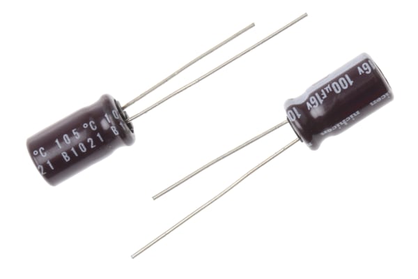 Product image for Nichicon 100μF Electrolytic Capacitor 16V dc, Through Hole - UPS1C101MED