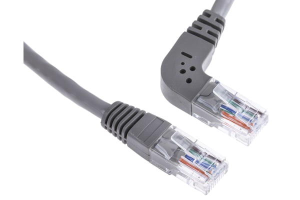 Product image for Grey patch lead, Cat5e, strt, horiz. 5m