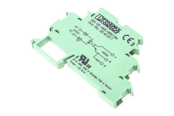 Product image for DIN rail optocoupler, 24Vdc in/48Vdc out