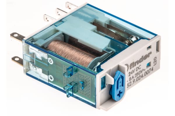 Product image for Plug in relay w/ LED, 8A, 24Vdc, DPCO