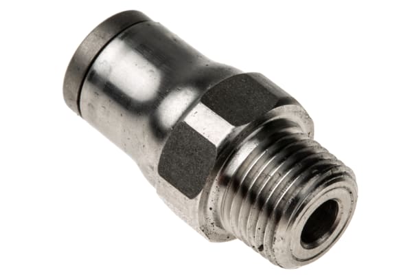 Product image for S/steel push-in fitting 6mm 1/8NPT