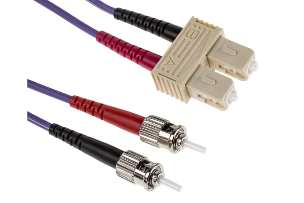 Product image for SC-ST OM3 duplex Purple 3m patchcord