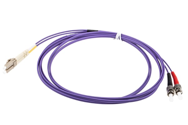 Product image for LC-ST OM3 duplex Purple  3m patchcord
