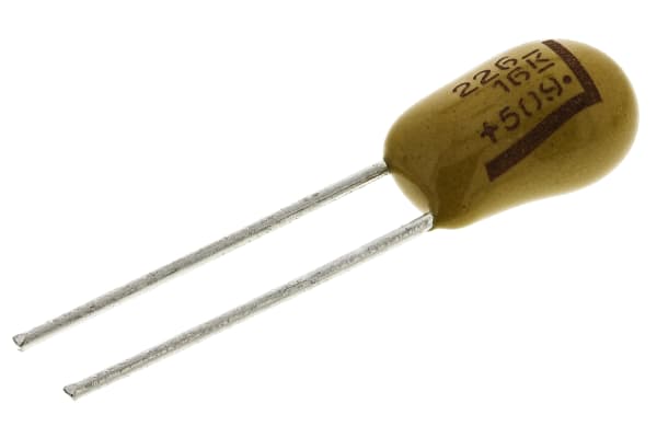 Product image for T350 radial tantalum capacitor,16V,22uF