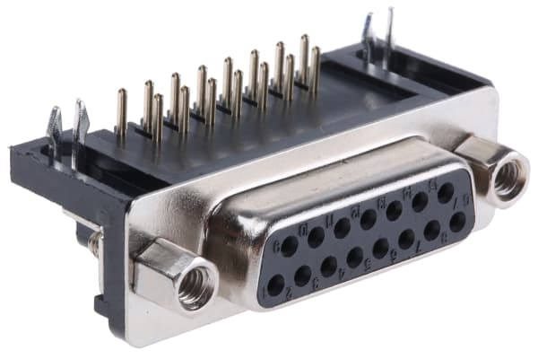 Product image for 15way rightangle ground socket connector