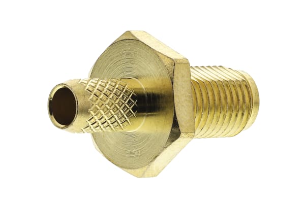 Product image for SMA crimp reverse polarity bulkhead jack