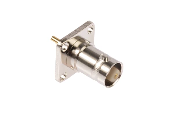 Product image for NiPt BNC panel skt w/square flange,50ohm