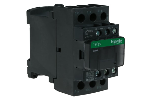 Product image for 3 pole NO contactor, 32A - 24Vdc coil