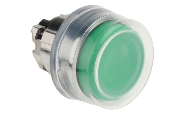 Product image for Green push button head spring return