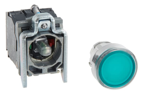 Product image for PUSH BUTTON GREEN FLUSH LED 110-120V