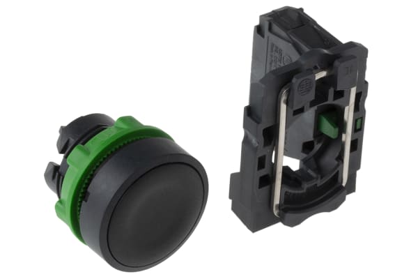 Product image for Push button Black 1NO Flush, Plastic