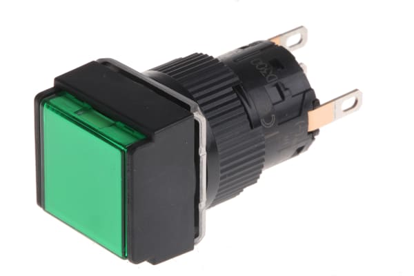 Product image for Push button Square 16mm 1CO Green LED