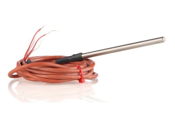 Product image for PT100 sensor,6mm dia,100mm length,4 wire