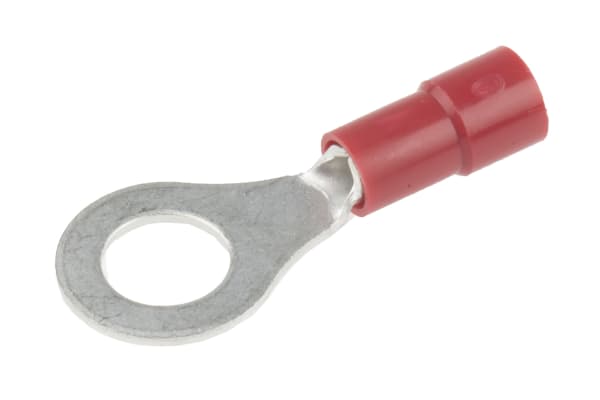 Product image for Red M6 ring terminal,0.5-1.5sq.mm wire