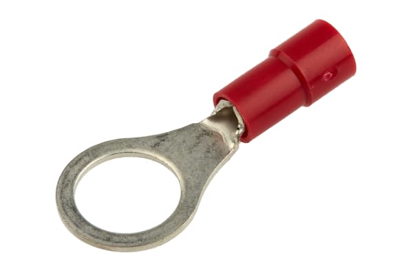 Product image for Red M8 ring terminal,0.5-1.5sq.mm wire