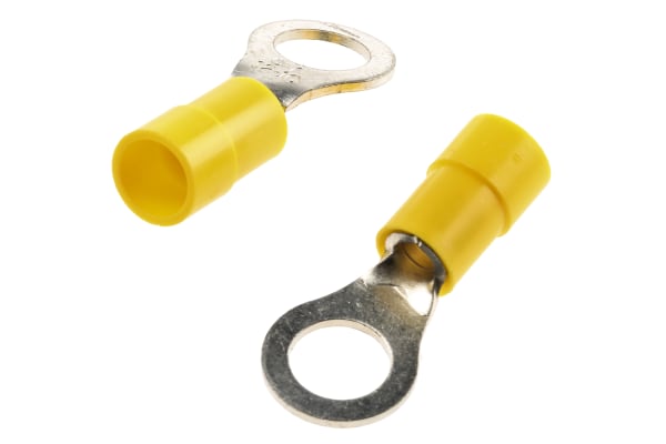 Product image for Yellow M7 ring terminal,4-6sq.mm wire