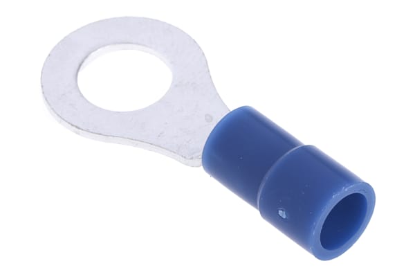 Product image for Blue M6 ring terminal,1.5-2.5sq.mm wire