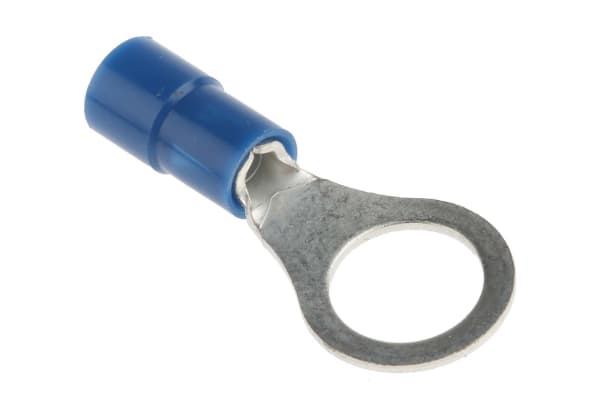 Product image for Blue M8 ring terminal,1.5-2.5sq.mm wire