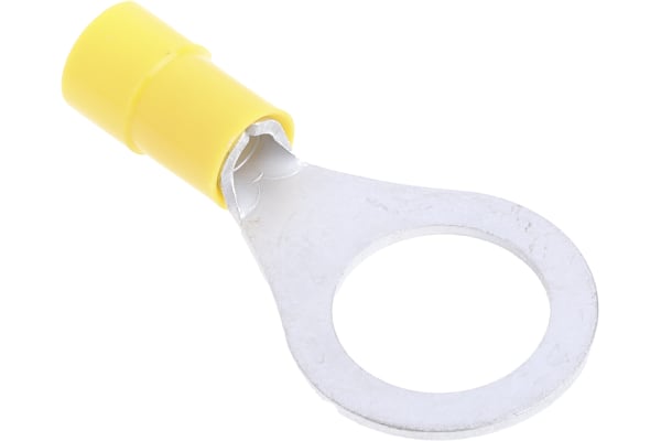 Product image for Yellow M12 ring terminal,4-6sq.mm wire