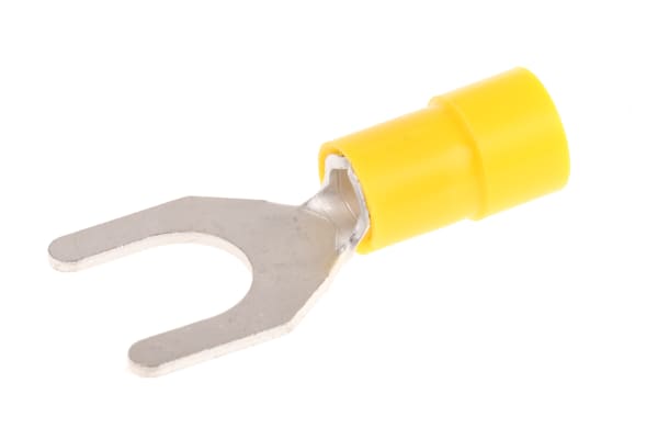 Product image for Yellow M8 spade terminal,4-6sq.mm wire