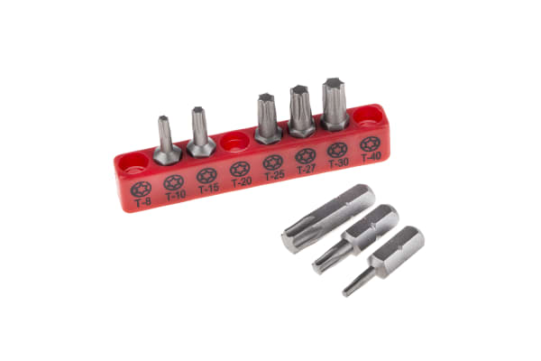 Product image for 8 piece Torx screwdriver bit set