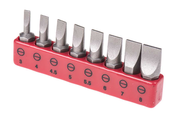 Product image for 8 piece slotted screwdriver bit set