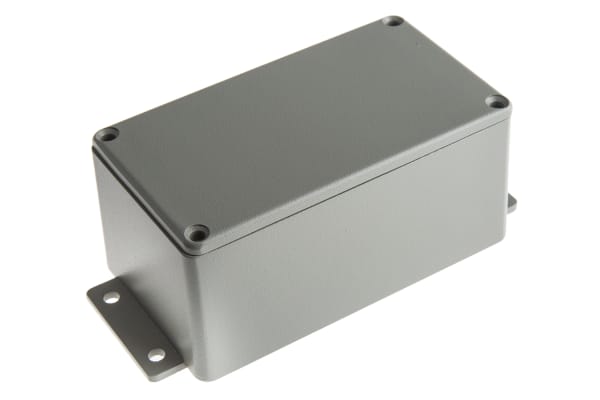 Product image for Flanged box, grey, 139.6x63.8x55mm