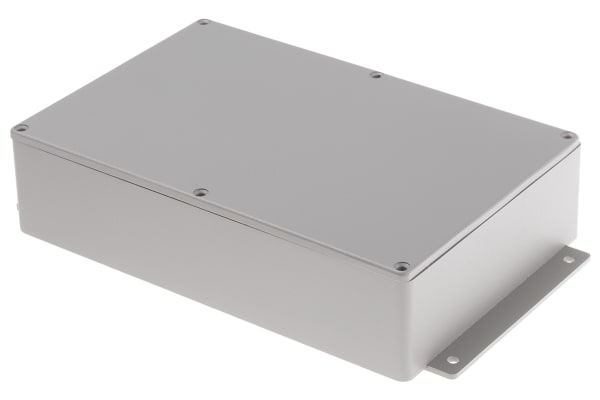 Product image for Flanged box, grey, 252x146.1x55.5mm