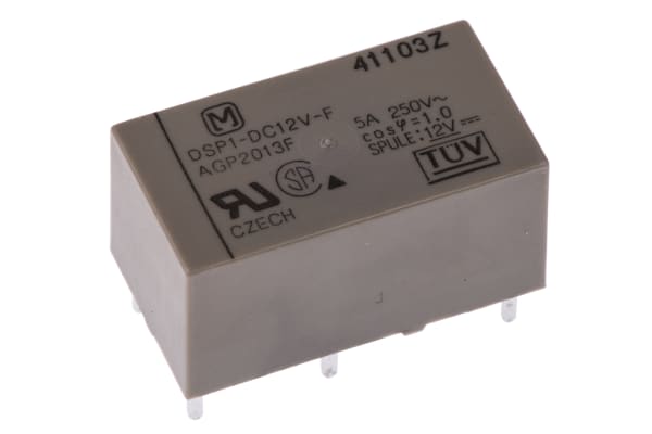 Product image for SPNO/SPNC miniature relay,5A 12Vdc coil