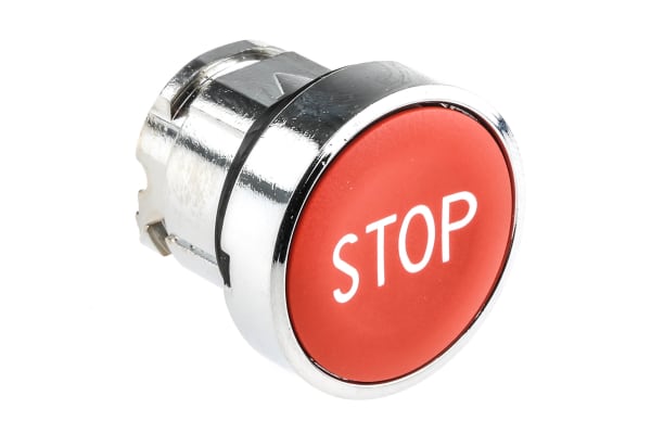 Product image for Pushbutton Operator , 22mm, Red, "Stop"