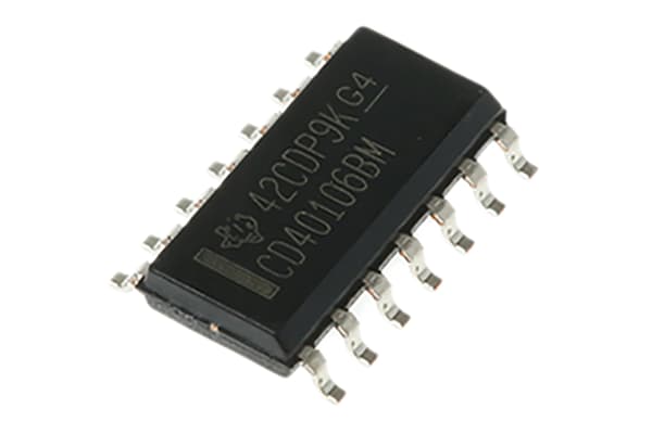 Product image for Texas Instruments CD40106BM Hex Schmitt Trigger Inverter, 14-Pin SOIC