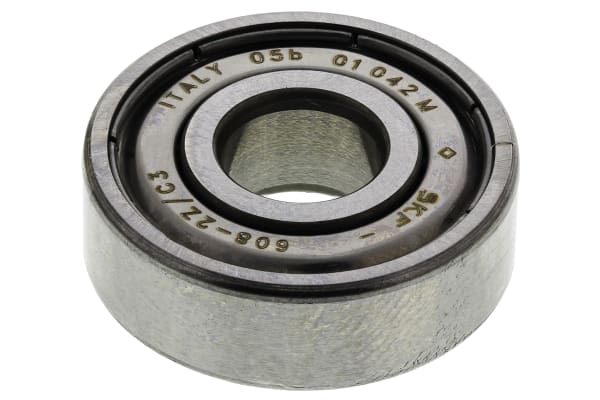 Product image for Bearing, ball, shield, 8mm ID, 22mm OD