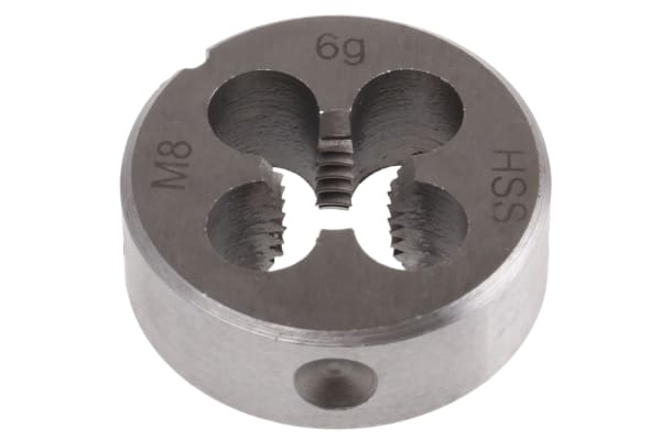 Product image for DIN HSS steel die,M8 1.25mm pitch 25x9mm