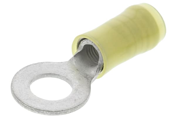 Product image for RING TERMINAL, PIDG, YELLOW,AWG 12-10,M6