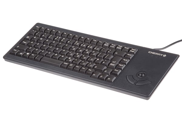 Product image for Cherry Trackball Keyboard Wired USB Compact, QWERTY (UK) Black