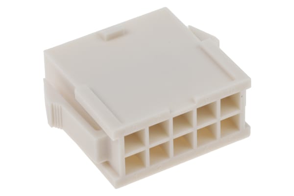 Product image for Molex, Mini-Fit Jr Male Connector Housing, 4.2mm Pitch, 10 Way, 2 Row