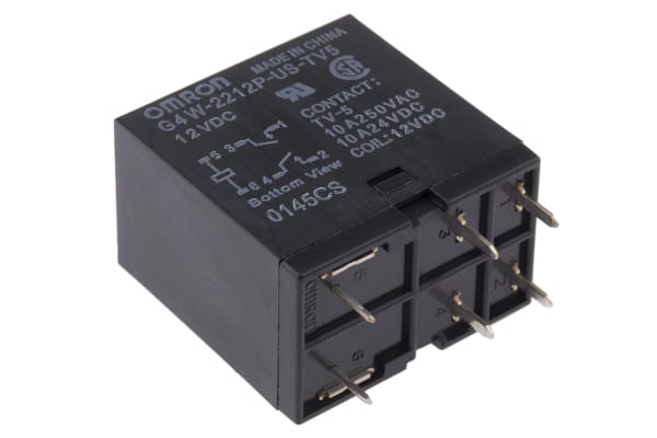 Product image for RELAY DPST-NO PCB TV5,10A 12VDC